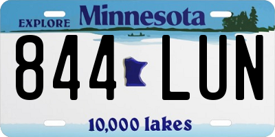 MN license plate 844LUN