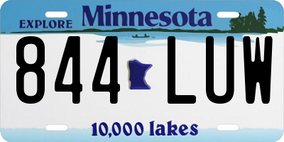 MN license plate 844LUW