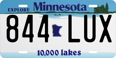MN license plate 844LUX