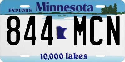MN license plate 844MCN