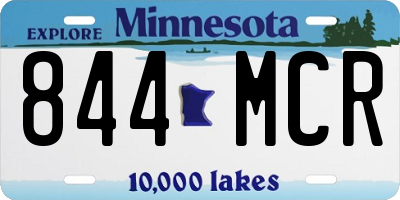 MN license plate 844MCR