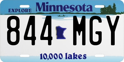 MN license plate 844MGY