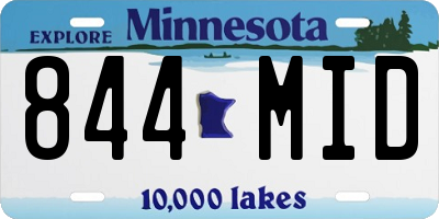 MN license plate 844MID