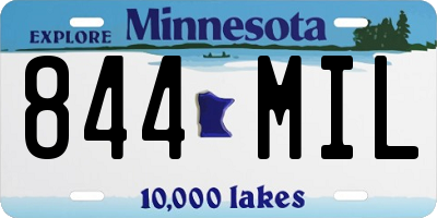 MN license plate 844MIL