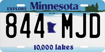 MN license plate 844MJD