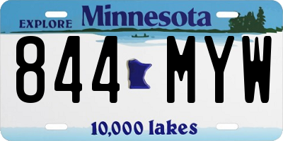 MN license plate 844MYW