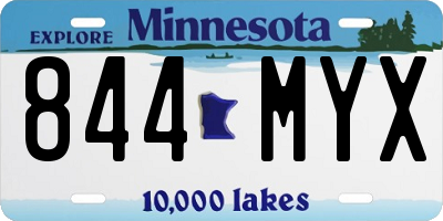 MN license plate 844MYX