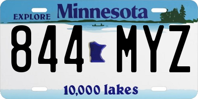 MN license plate 844MYZ