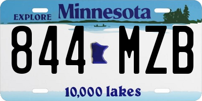 MN license plate 844MZB