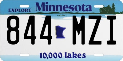 MN license plate 844MZI