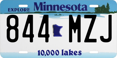 MN license plate 844MZJ