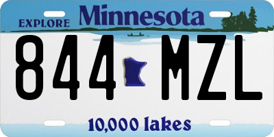 MN license plate 844MZL