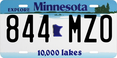 MN license plate 844MZO