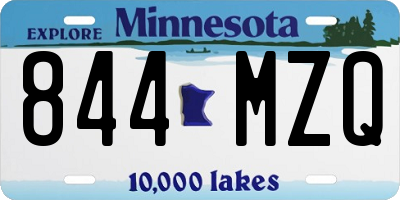 MN license plate 844MZQ