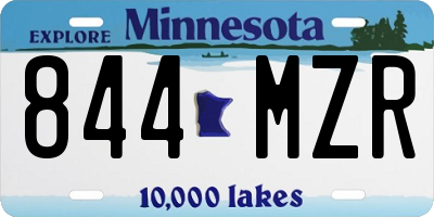 MN license plate 844MZR