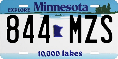 MN license plate 844MZS