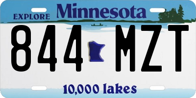 MN license plate 844MZT