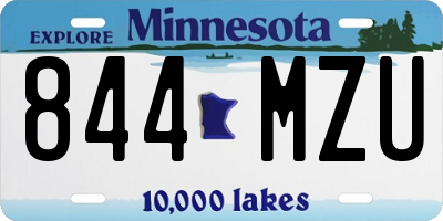 MN license plate 844MZU