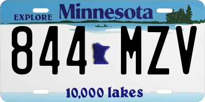 MN license plate 844MZV