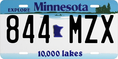 MN license plate 844MZX