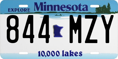 MN license plate 844MZY