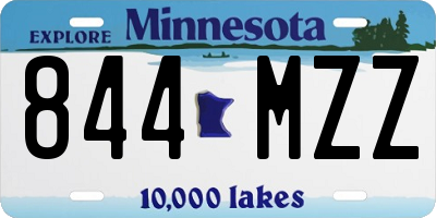 MN license plate 844MZZ