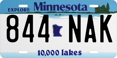 MN license plate 844NAK