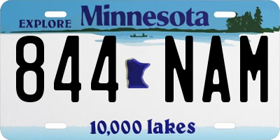 MN license plate 844NAM