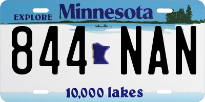 MN license plate 844NAN