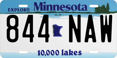 MN license plate 844NAW