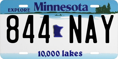 MN license plate 844NAY