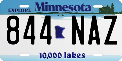 MN license plate 844NAZ