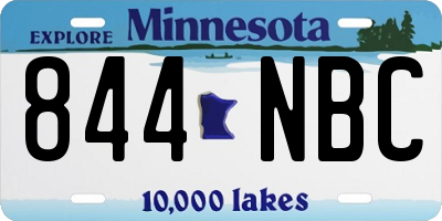 MN license plate 844NBC