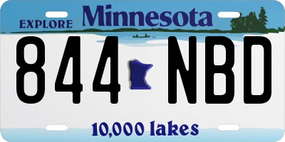 MN license plate 844NBD