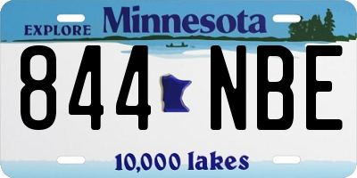 MN license plate 844NBE