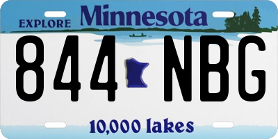 MN license plate 844NBG