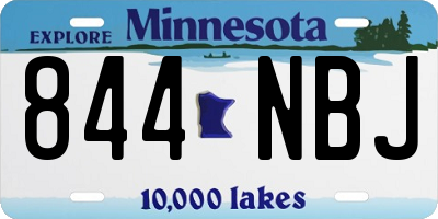 MN license plate 844NBJ
