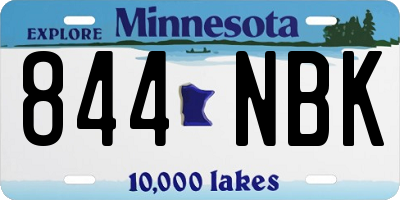 MN license plate 844NBK