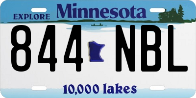 MN license plate 844NBL