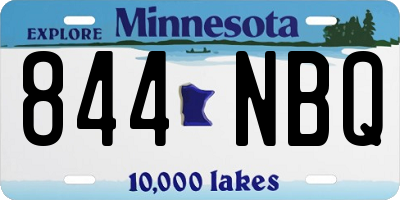 MN license plate 844NBQ