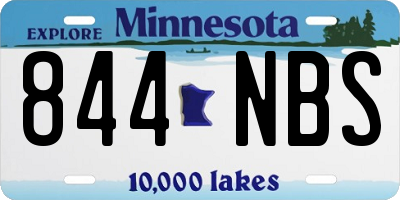 MN license plate 844NBS