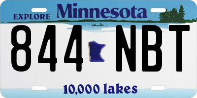 MN license plate 844NBT