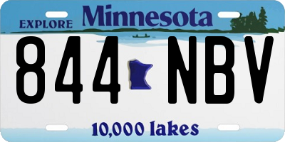MN license plate 844NBV