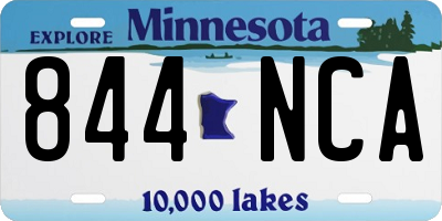 MN license plate 844NCA