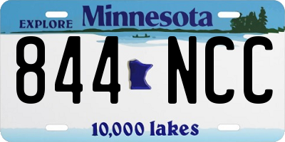 MN license plate 844NCC