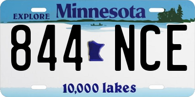 MN license plate 844NCE