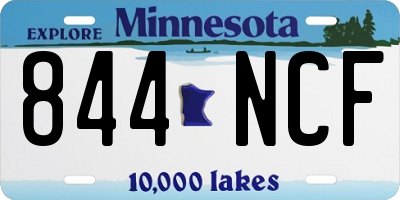MN license plate 844NCF