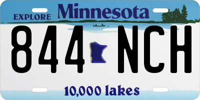 MN license plate 844NCH