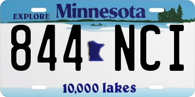MN license plate 844NCI