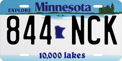 MN license plate 844NCK